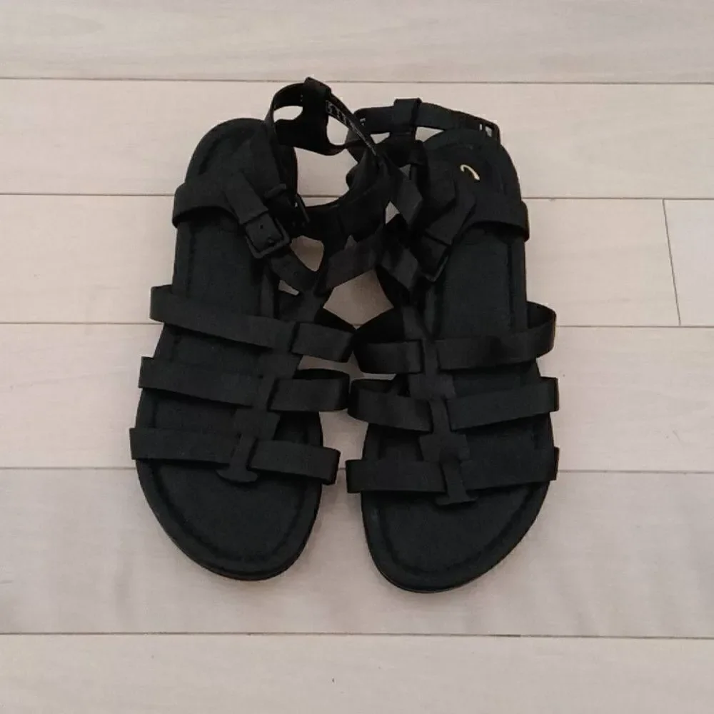 Clarks Artisan Women's Parham Leather Gladiator Sandals Black Size 6.5 D